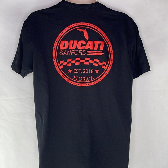 Ducati Motorcycle Black Rd White Green T Shirt - Picture 4 of 5